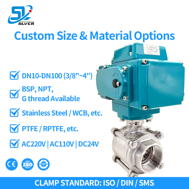 Electric 3PCS Threaded Ball Valve